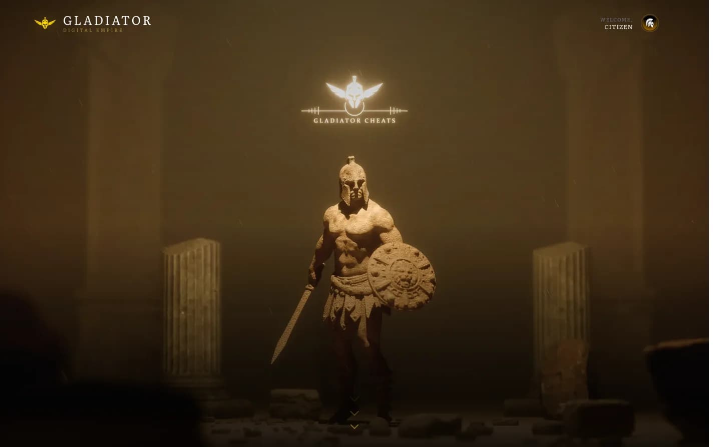 Gladiator — Магазин в римском стиле с входом по коду на почту