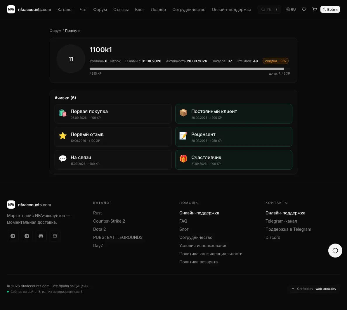 NFA Accounts — Профиль