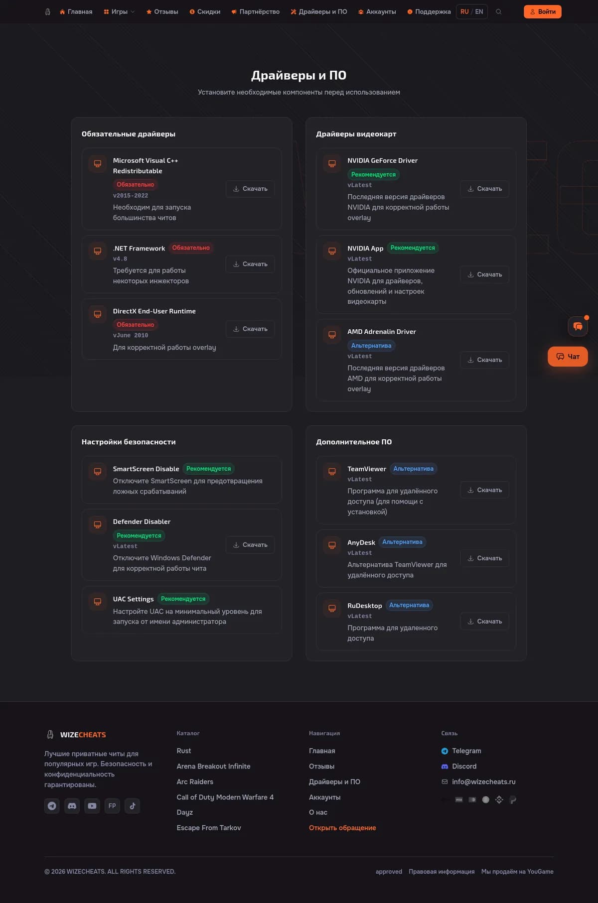 WizeCheats — Драйверы и ПО