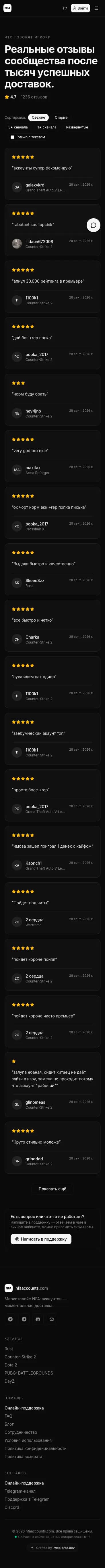 NFA Accounts — мобильная версия, отзывы